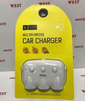 Автомобильная зарядка от прикуривателя Hoco C1 Three One Car Charger
